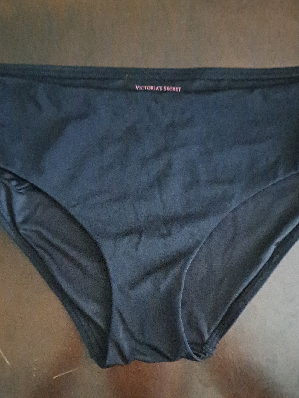 Victoria's Secret Black Hipster Brief with Pink Logo Print